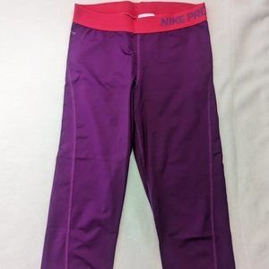 Purple Nike Pro Crop Leggings - Medium